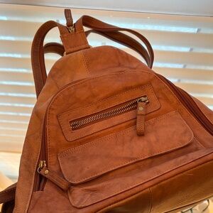 Brown Leather Backpack